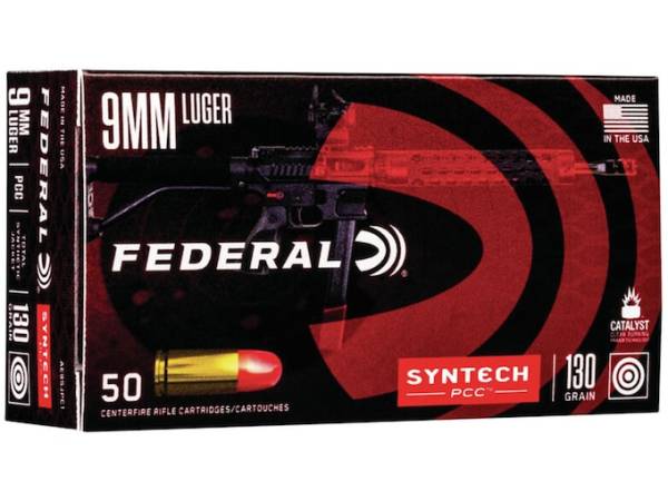 Federal Syntech PCC Ammunition 9mm Luger 130 Grain Total Synthetic Jacket 1000 round