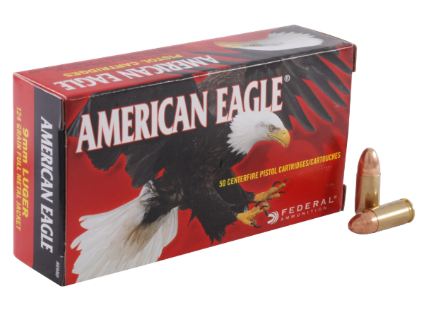 Federal American Eagle Ammunition 9mm Luger 124 Grain Full Metal Jacket