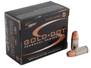 Speer Gold Dot Short Barrel Ammunition 9mm Luger +P 124 Grain Jacketed Hollow Point 500 round