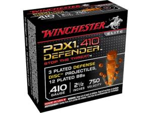 Winchester PDX1 Defender Ammunition 410 Bore 2-1/2" 3 Disks over 1/4 oz BB Shot 500 rounds