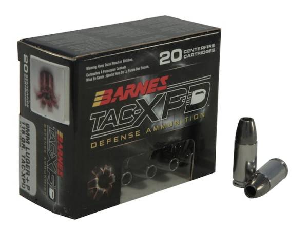 Barnes TAC-XPD Ammunition 9mm Luger +P 115 Grain TAC-XP Hollow Point Lead-Free 500 round