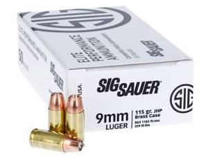 Sig Sauer Elite Performance Ammunition 9mm Luger 115 Grain Jacketed Hollow Point  500 round