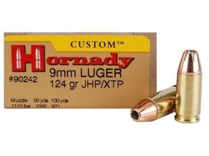 Hornady Custom Ammunition 9mm Luger 124 Grain XTP Jacketed Hollow Point 500 round