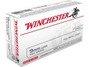 Winchester USA Ammunition 9mm Luger 124 Grain Full Metal Jacket 1000 round