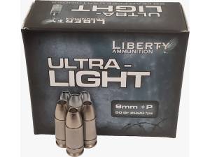 Liberty Ultra-Light Ammunition 9mm Luger +P 50 Grain Fragmenting Hollow Point Lead Free 500 round