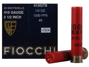 Fiocchi Game & Target Ammunition 410 Bore 2-1/2" 1/2 oz #8 Shot 500 round