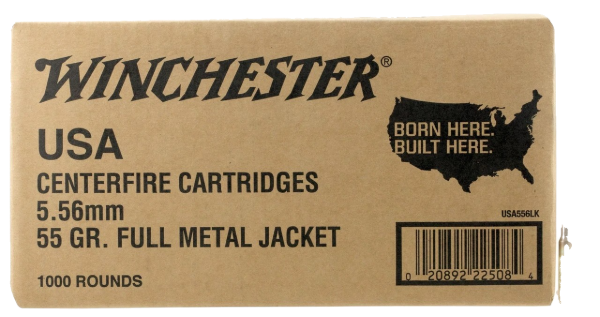 Winchester 5.56 NATO Ammunition 500 Rounds Brass casing