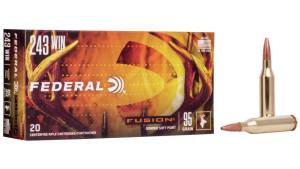 Federal Premium FUSION .243 Winchester 95 grain Fusion Soft Point Centerfire Rifle Ammunition F243FS1 Caliber: .243 Winchester, Number of Rounds: 500
