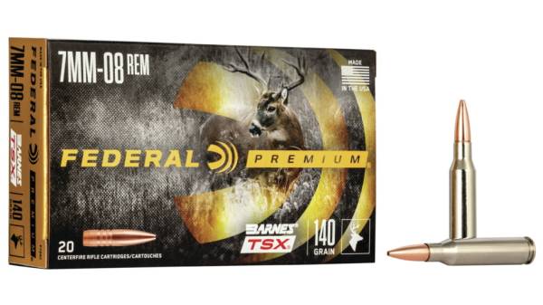 Federal Premium BARNES TSX 7mm-08 Remington 140 grain Barnes Triple-Shock X Centerfire Rifle Ammunition P708C Caliber: 7mm-08 Remington, Number of Rounds: 500