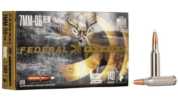 Federal Premium VITAL-SHOK 7mm-08 Remington 140 grain Nosler AccuBond Centerfire Rifle Ammunition P708A1 Caliber: 7mm-08 Remington, Number of Rounds: 500