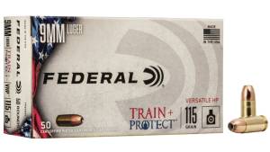 Federal Premium 9mm Luger 115 grain Jacketed Hollow Point (JHP) Brass Casing500 rounds