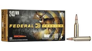 Federal Premium VITAL-SHOK .243 Winchester 100 grain Nosler Partition Centerfire Rifle Ammunition P243E Caliber: .243 Winchester, Number of Rounds: 500