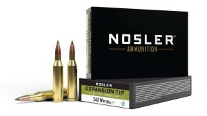 Nosler .243 Winchester 90 Grain E-Tip Lead-Free Brass Cased Centerfire Rifle Ammunition 500 ROUNDS