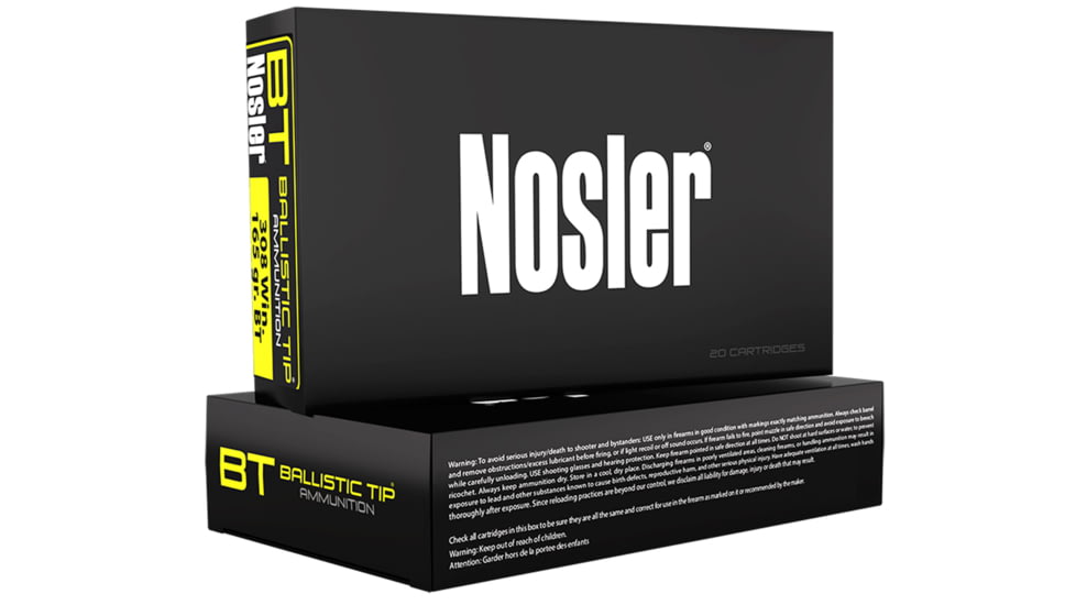 Nosler .308 Winchester 165 grain Ballistic Tip Brass Centerfire Rifle Ammunition 500 RDS