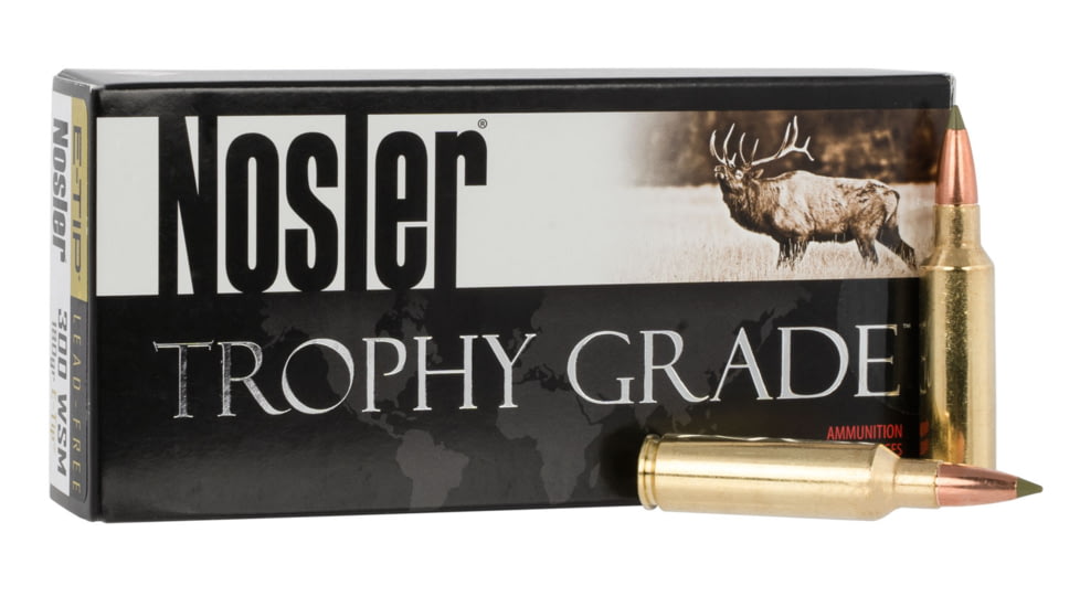 Nosler Trophy Grade .300 Winchester Short Magnum 180 Grain E-Tip Brass Cased Centerfire Rifle Ammunition 500 ROUNDS