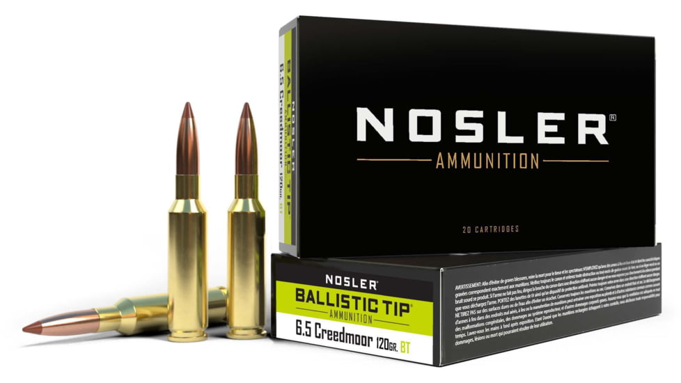 Nosler 6.5mm Creedmoor 120gr Ballistic Tip Brass Cased Centerfire Rifle Ammunition 500 ROUNDS