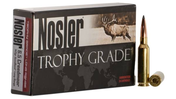 Nosler Trophy Grade 6.5mm Creedmoor 142 Grain AccuBond Brass Cased Centerfire Rifle Ammunition 500 RDS
