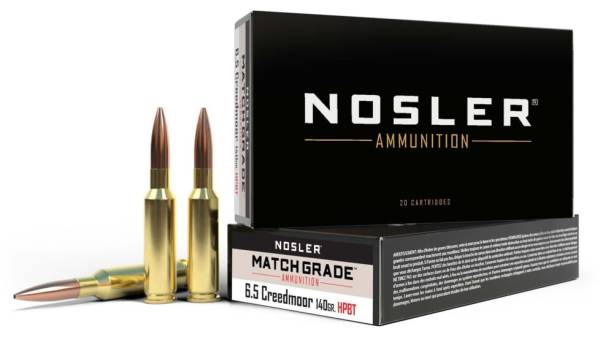 Nosler Match Grade 6.5mm Creedmoor 140 Grain Custom Competition Brass Cased Centerfire Rifle Ammunition 500 ROUNDS
