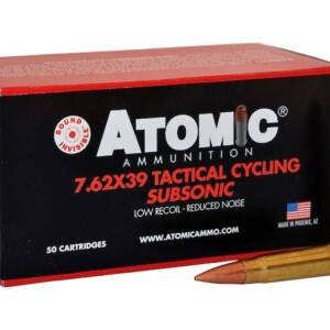 Atomic Tactical Cycling Subsonic 7.62x39mm Ammo 220 Grain Jacketed Hollow Point Box of 500