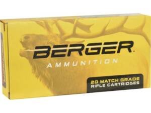 Berger Match Grade 338 Lapua Magnum Ammo 300 Grain Elite Hunter Jacketed Hollow Point Box of 200