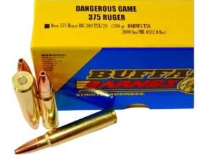 Buffalo Bore Dangerous Game 375 Ruger Ammo 300 Grain Barnes TSX Solid Hollow Point Lead Free Box of 200