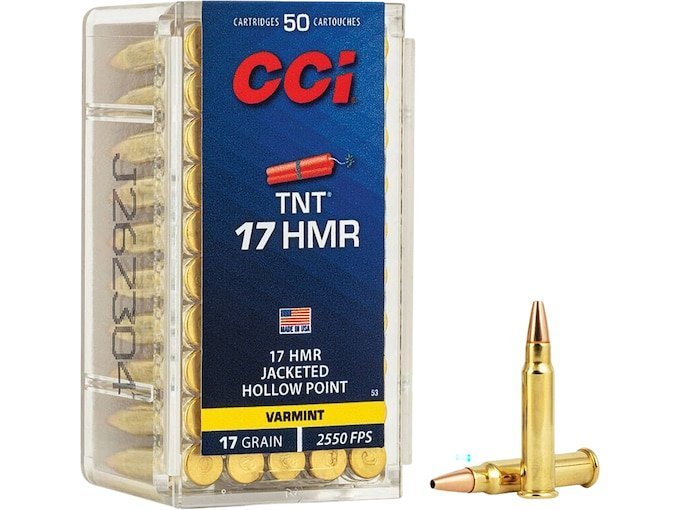 CCI 17 Hornady Magnum Rimfire (HMR) Ammo 17 Grain Jacketed Hollow Point Box of 1000