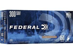 Federal Power-Shok 300 Savage Ammo 150 Grain Jacketed Soft Point Box of 500