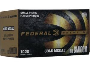 Federal Premium Gold Medal Small Pistol Match Primers #100M Of 5000 Piece