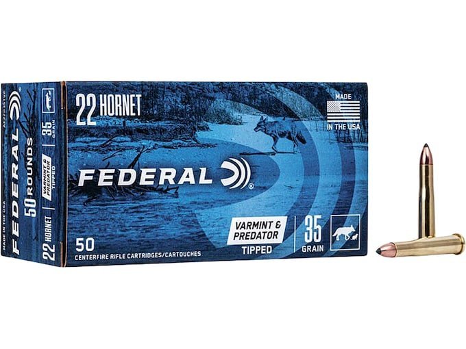 Federal Varmint and Predator 22 Hornet Ammo 35 Grain Polymer Tip Box of 500