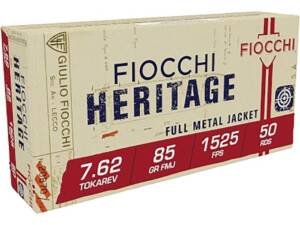 Fiocchi 7.62x25mm Tokarev Ammo 85 Grain Full Metal Jacket Box of 1000
