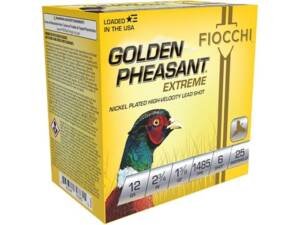 Fiocchi Golden Pheasant 12 Gauge Nickel Plated Lead Ammo box of 500 rounds
