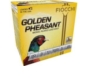 Fiocchi Golden Pheasant 20 Gauge Nickel Plated Lead Ammo box of 500 rounds
