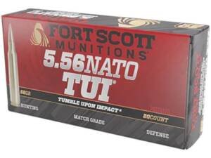 Fort Scott Munitions TUI 5.56x45mm NATO Ammo 55 Grain Solid Lead Free Box of 500