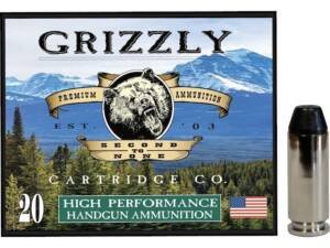 Grizzly Cartridge Bear Load 10mm Auto Ammo 220 Grain Hard Cast Flat Point Box of 500 Rounds