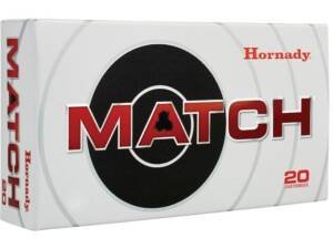 Hornady Match 308 Winchester Ammo 168 Grain Jacketed Hollow Point Box of 500