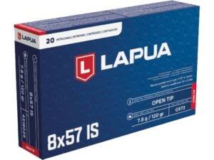Lapua 8x57mm IS Ammo 120 Grain Open Tip Box of 500