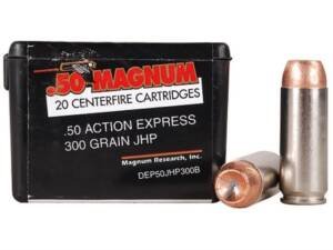 Magnum Research 50 Action Express Ammo 300 Grain Jacketed Hollow Point Box of 300