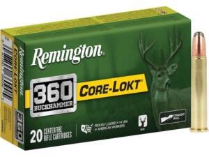 Remington Core-Lokt 360 Buckhammer Ammo 180 Grain Jacketed Soft Point