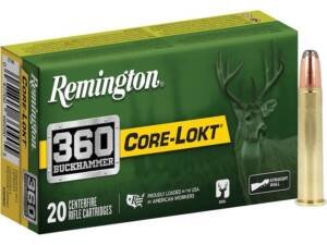 Remington Core-Lokt 360 Buckhammer Ammo 200 Grain Jacketed Soft Point