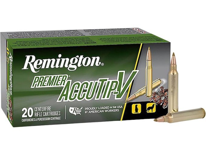 Remington Premier Varmint 204 Ruger Ammo 32 Grain Remington AccuTip Polymer Tip Box of 500