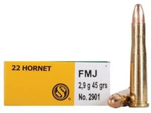 Sellier & Bellot 22 Hornet Ammo 45 Grain Full Metal Jacket Box of 500