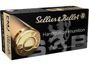 Sellier & Bellot 7.62x25mm Tokarev Ammo 85 Grain Full Metal Jacket Box of 1000