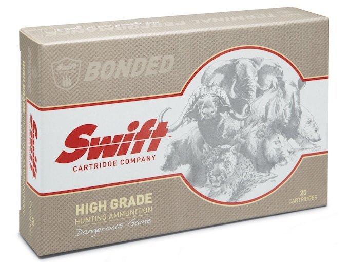 Swift High Grade Dangerous Game Hunting 375 Ruger Ammo 300 Grain Swift A-Frame Bonded Round Nose Box of 200
