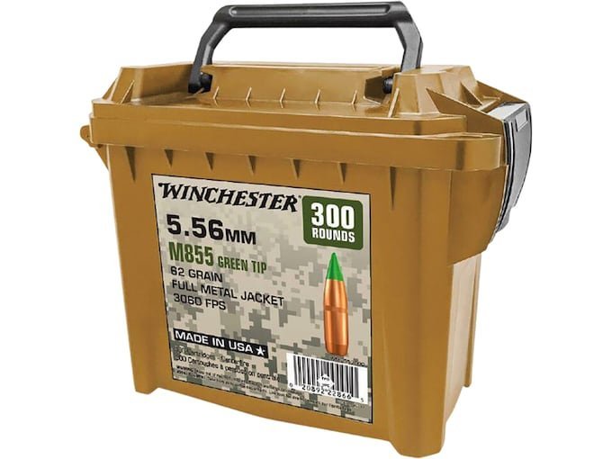 Winchester 5.56x45mm NATO Ammo 62 Grain Penetrator Full Metal Jacket Ammo Can of 1000