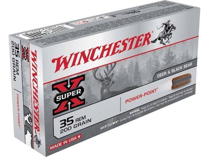 Winchester Power Point 35 Remington Ammo 200 Grain Jacketed Soft Point Box of 500