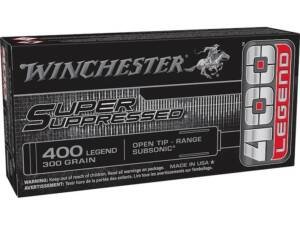 Winchester Super Suppressed 400 Legend Ammo 300 Grain Jacketed Hollow Point Box of 500