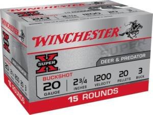 Winchester Super X 20 Gauge Buckshot Ammo 2-3/4" box of 500 rounds