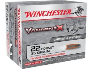 Winchester Vamint X 22 Hornet Ammo 35 Grain Polymer Tip Box of 500