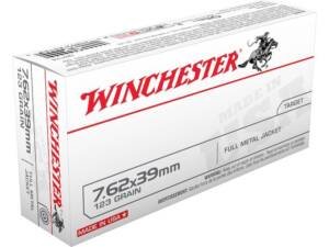 Winchester White Box USA 7.62x39mm Ammo 123 Grain Full Metal Jacket Box of 1000
